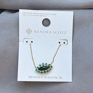 Kendra Scott Gold Necklace with Green Accents